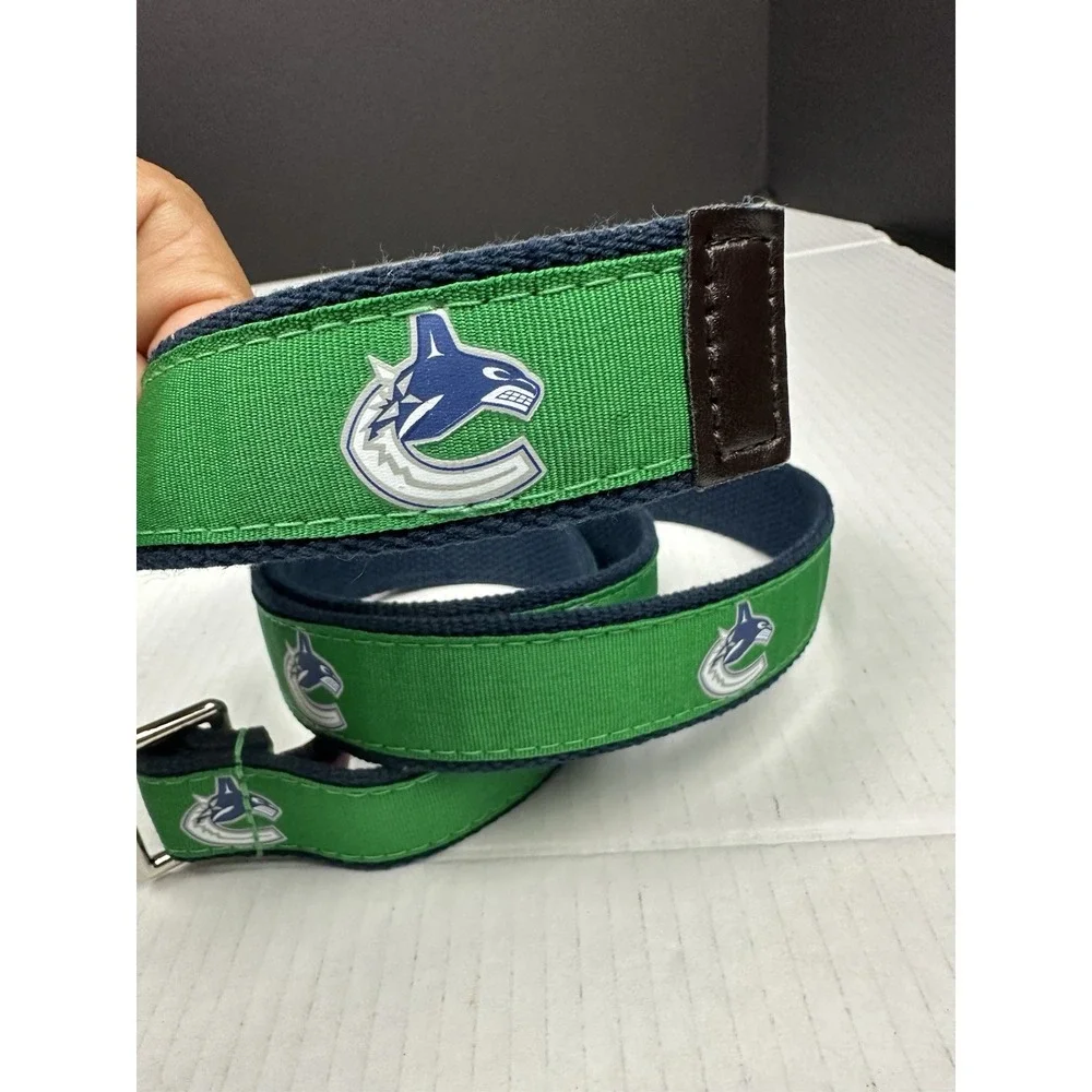 Men's Vancouver Canucks NHL Hockey Gells Woven Belt Size XL NHL